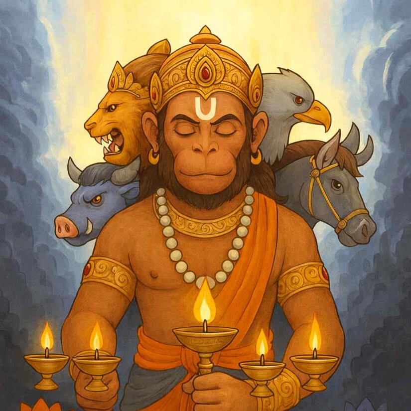 Panchmukhi Hanuman illustrated storybook for children